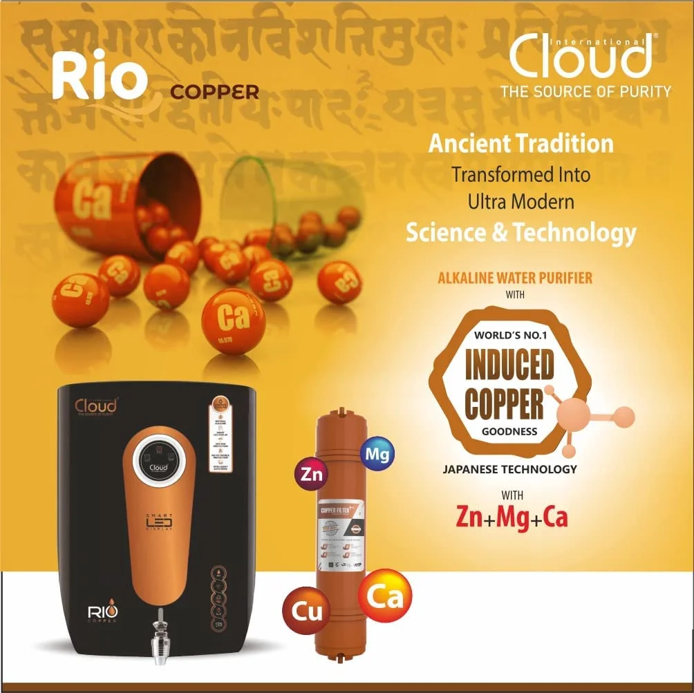 aqua Penta Cloud RIO Copper With Led Digital Display RO +UV+TDS+ Minerals